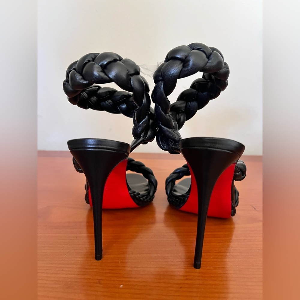NIB Christian Louboutin X Idris Elba Fatima 120 MM Leather Strap Sandals Size 37 - Picture 6 of 10
